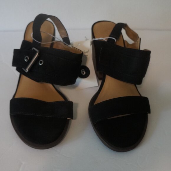 Universal Thread Shoes - Universal Threads Black Sandals Heels Sling Back Matti Buckle Womens Size 6